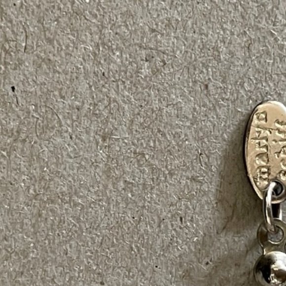 60" Marlyn Schiff Silver with Blue Studded Beads Long Flapper Length Necklace - Picture 5 of 10